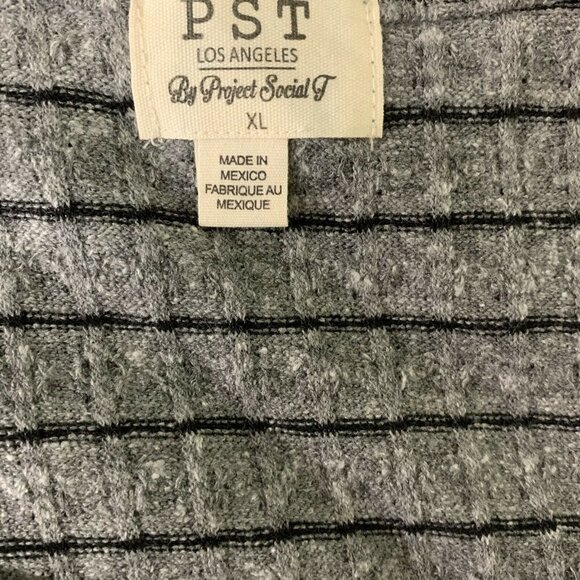 PROJECT SOCIAL T PST Womens Striped Kimora Sweetheart Knit Top Blouse - Picture 4 of 5